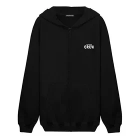 Crew-trøje med alfabet-tryk og lynlås, unisex, sort 620974TIV751070 Crew-trøje med alfabet-tryk og lynlås, unisex, sort 620974TIV751070