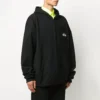 Crew-trøje med alfabet-tryk og lynlås, unisex, sort 620974TIV751070