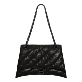 Crush Medium kædetaske, quiltet “Black” 716393210IY1000