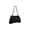 Crush Medium kædetaske, quiltet “Black” 716393210IY1000