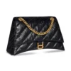 Crush Medium kædetaske, quiltet “Sort” 716393210J11000