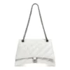 Crush mellemstor kædetaske, quiltet “Optic White” 716393210J09001