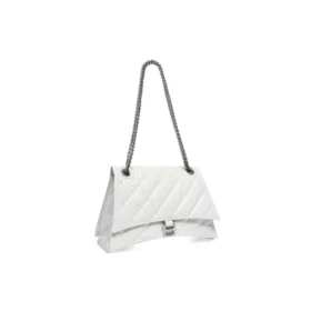 Crush mellemstor kædetaske, quiltet “Optic White” 716393210J09001