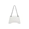 Crush mellemstor kædetaske, quiltet “Optic White” 716393210J09001