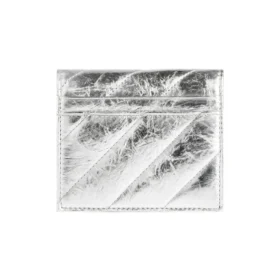 Crush-pung med klap til mønter og kort, metalliseret og quiltet “Silver” 766461210IW8110