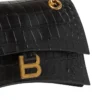 Crush Small Chain Bag med krokodilleprægning “Black” 716351210IX1000