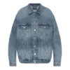 Denim-jakke med knapper og bleget effekt “Blue” 724651THW254245