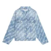 Denim-jakke med script-logo overalt “Lyseblå Hvid” 681690TJW904200