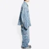 Denim-jakke med script-logo overalt “Lyseblå Hvid” 681690TJW904200