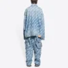 Denim-jakke med script-logo overalt “Lyseblå Hvid” 681690TJW904200