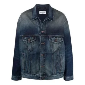 Denimjakke med broderet logo “Blue” 671889TJW754021