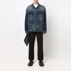 Denimjakke med broderet logo “Blue” 671889TJW754021