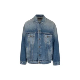 Denimjakke med emblem på ryggen “Blue” 697781TBP484455