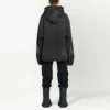 Denimjakke med hætte og knapper i bleget look “Black” 724653TNW541129