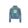 Denimjakke med logo på ryggen “Blue Green” 606170TDW144065