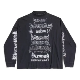 Diy Metal langærmet T-shirt i medium pasform “Black White” 699191TPVO31569