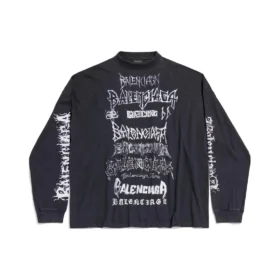 Diy Metal langærmet T-shirt i medium pasform “Black White” 699191TPVO31569