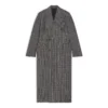 Dobbeltknappet ternet frakke “Black Grey” 704488TMU021070