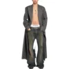 Dobbeltknappet ternet frakke “Black Grey” 704488TMU021070