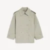 Dobbeltknappet trenchcoat til kvinder i lys beige