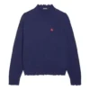 Double B uldstrikket sweater med høj hals “Blue” 682010T16274011