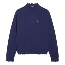 Double B uldstrikket sweater med høj hals “Blue” 682010T16274011