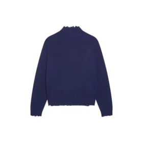 Double B uldstrikket sweater med høj hals “Blue” 682010T16274011