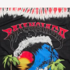 Ekstrem tie-dye-pareo til mænd i sort/rød