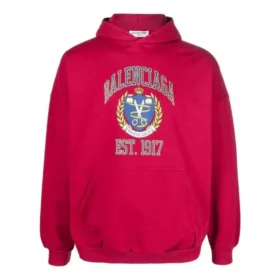 Est. 1917 College Logo Print Hættetrøje Wide Fit “Red” 675003TLV906163