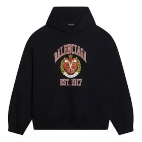 Est. 1917 College-logo-printet hættetrøje i bred pasform “Sort” 674986TLV901076