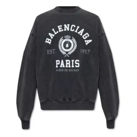 Est. 1917 College-logo-printet sweatshirt med rund hals “Washed Black” 697869TMV991000 Est. 1917 College-logo-printet sweatshirt med rund hals “Washed Black” 697869TMV991000