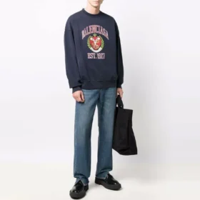 Est. 1917 sweatshirt med rund hals og universitetslogo-print “Navy” 676629TLV908067
