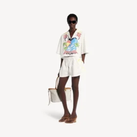 Extreme tie-dye A-line boxershorts til kvinder i hvid/gul