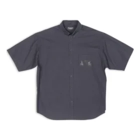 Fashion Institute kortærmet skjorte i large-pasform “Dark Grey” 703846TYB181270