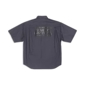 Fashion Institute kortærmet skjorte i large-pasform “Dark Grey” 703846TYB181270
