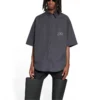 Fashion Institute kortærmet skjorte i large-pasform “Dark Grey” 703846TYB181270