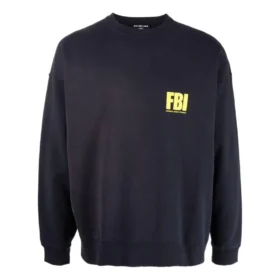 FBI-sweatshirt med rund hals “Marineblå/Gul” 676629TLVH14265 FBI-sweatshirt med rund hals “Marineblå/Gul” 676629TLVH14265