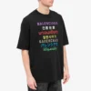 Flersproget T-shirt med korte ærmer til mænd, sort 612966TJVI32771