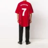 Fodbold-T-shirt i oversize-størrelse “Red White” 641666TJV056540