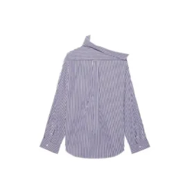 FW21 Langærmet skjorte med striber, mørkeblå 663034TIM368502
