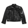 FW23 dekonstrueret jakke med lynlås “Black Soft Buffalo Skin” 768749TMS031000