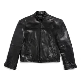 FW23 dekonstrueret jakke med lynlås “Black Soft Buffalo Skin” 768749TMS031000 FW23 dekonstrueret jakke med lynlås “Black Soft Buffalo Skin” 768749TMS031000