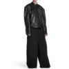 FW23 dekonstrueret jakke med lynlås “Black Soft Buffalo Skin” 768749TMS031000