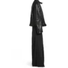 FW23 dekonstrueret jakke med lynlås “Black Soft Buffalo Skin” 768749TMS031000