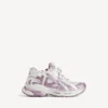 Glitter-Runner-sneakers til kvinder i hvid/lilla/lyserød