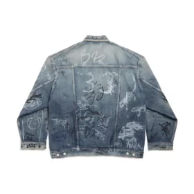 Graffiti Oversized-jakke “Light Blue” 745048TNW014012 Graffiti Oversized-jakke “Light Blue” 745048TNW014012