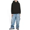 Hættetrøje med logo, medium pasform “Washed Black” 600583TLVB81146