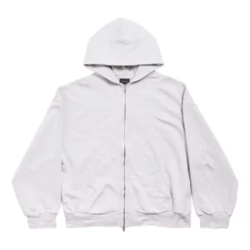 Hættetrøje med lynlås bagpå, regular fit “Dirty White baby-pink” 803264TSVP12420