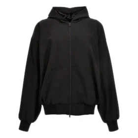Hættetrøje med lynlås, Large Fit “Black” 750965TNT391000