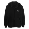 Hættetrøje med lynlås og broderet logo “Black” 674719TLVH81070